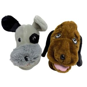 Vintage AGS Innovative USA Hand Puppet Lot Shiner & Peabella Dog Puppy Toy